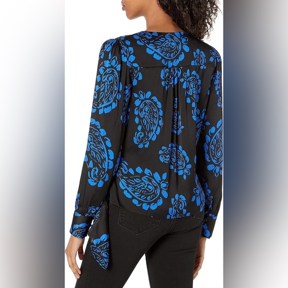 Milly Tossed Paisley Silk Blouse Medium - Picture 2 of 8